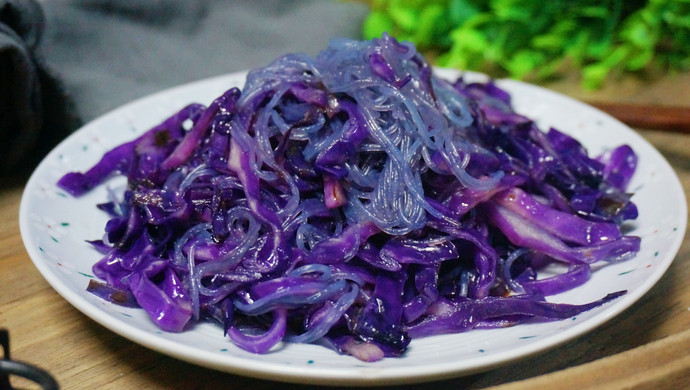 紫甘蓝炒粉丝