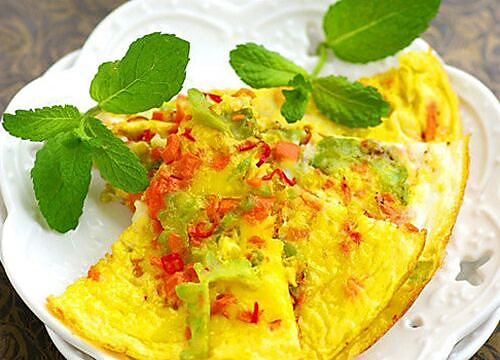 泰式培根虾米时蔬蛋饼（附米椒鱼露调味汁做法）的做法