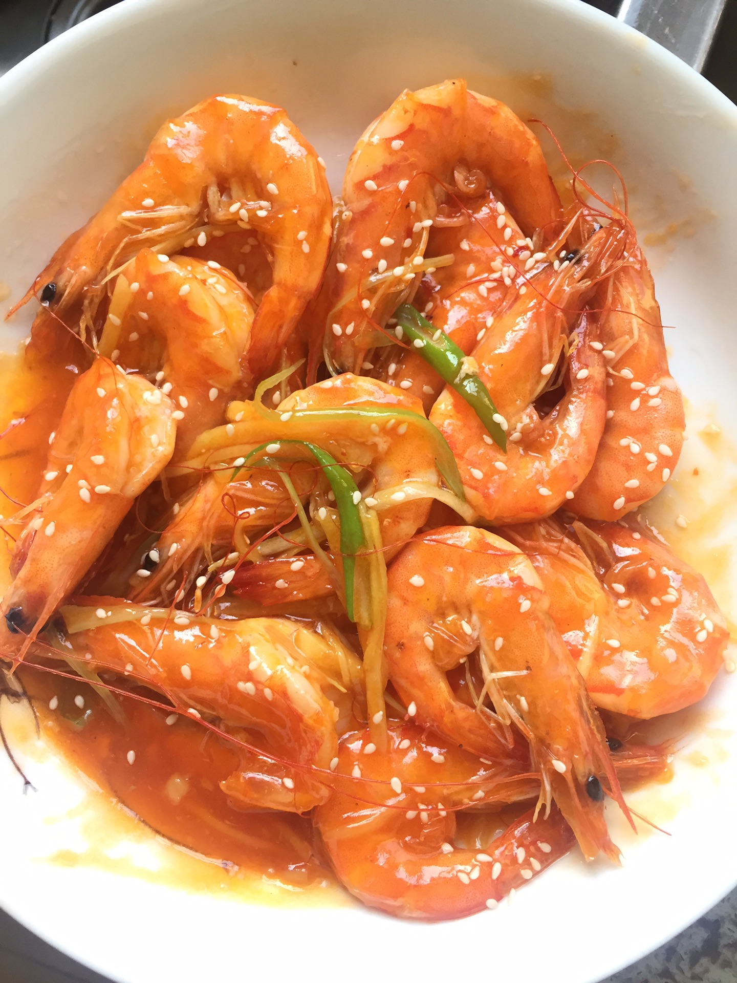 Thai style sweet and spicy shrimp