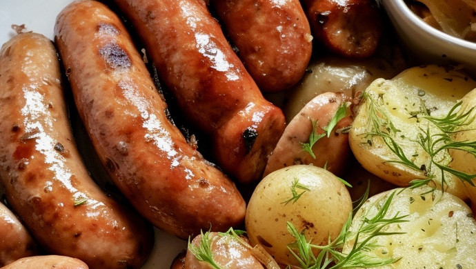 香喷喷的～德式土豆香肠蘑菇拼盘