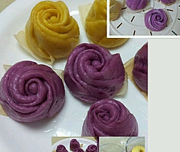 紫薯馒头／南瓜玫瑰花馒头／胡萝卜玫瑰花馒头的做法