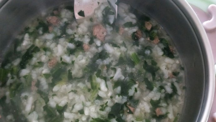 猪肝菠菜粥