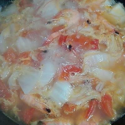 快手暖身汤～番茄白菜汤