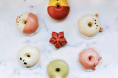 【蒸】圣诞范儿的甜甜圈是馒头版的哟