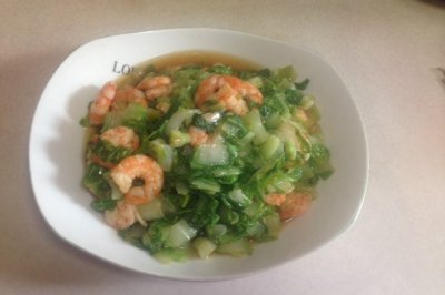 小白菜炒虾仁