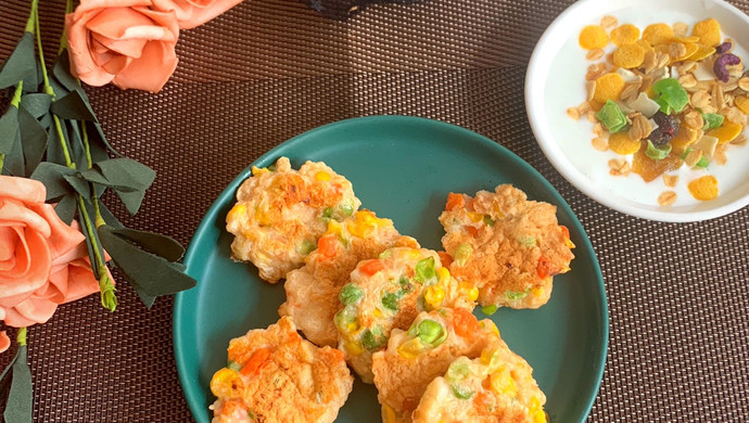 鲜香Q弹的低脂时蔬虾饼宝宝辅食虾饼