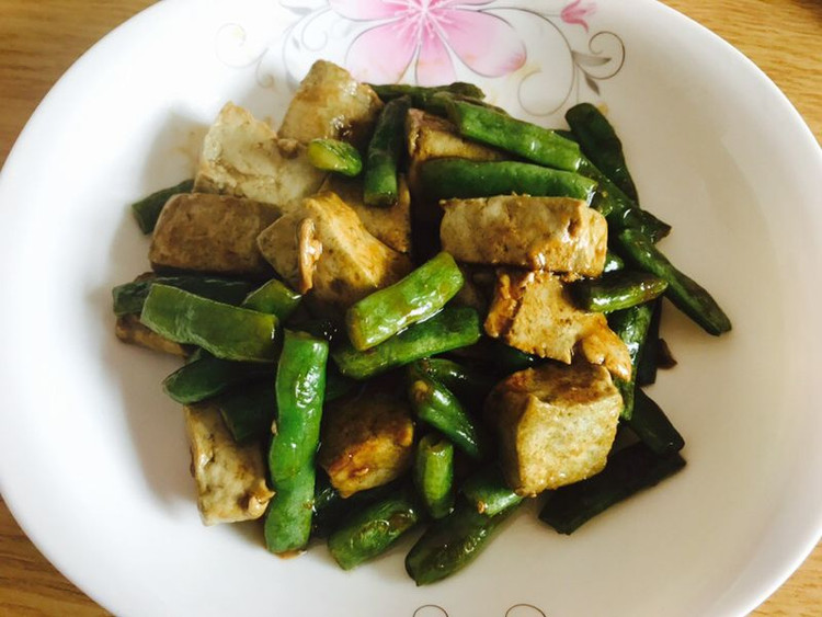 健康素菜之四季豆炒豆腐的做法