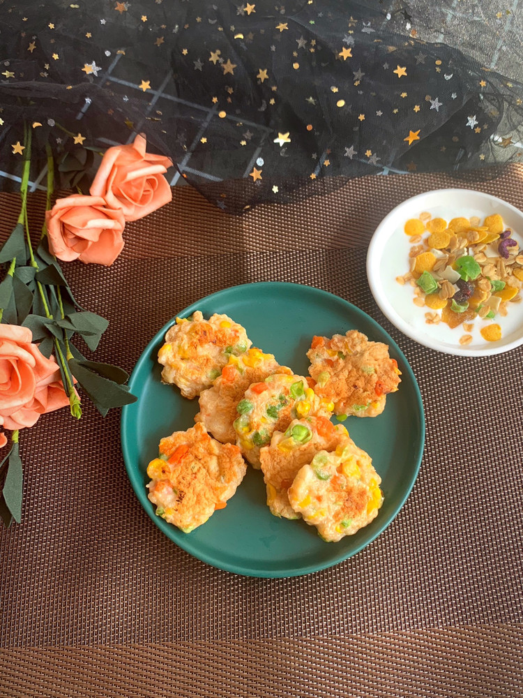 鲜香Q弹的低脂时蔬虾饼宝宝辅食虾饼的做法