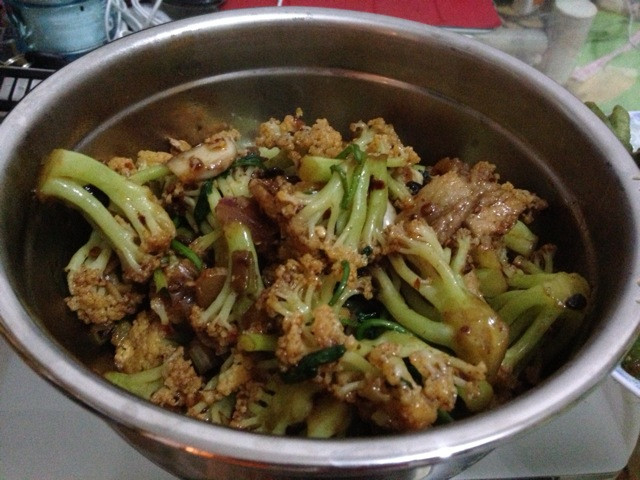 干锅菜花的做法