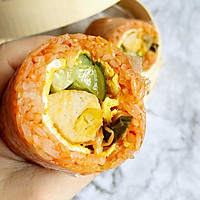 韩式泡菜鸡肉肠粢饭团 | 元气早餐的做法图解9