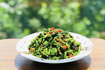 藠头肉沫空心菜