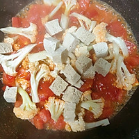 家常减脂餐之茄汁花菜焖冻豆腐的做法图解6