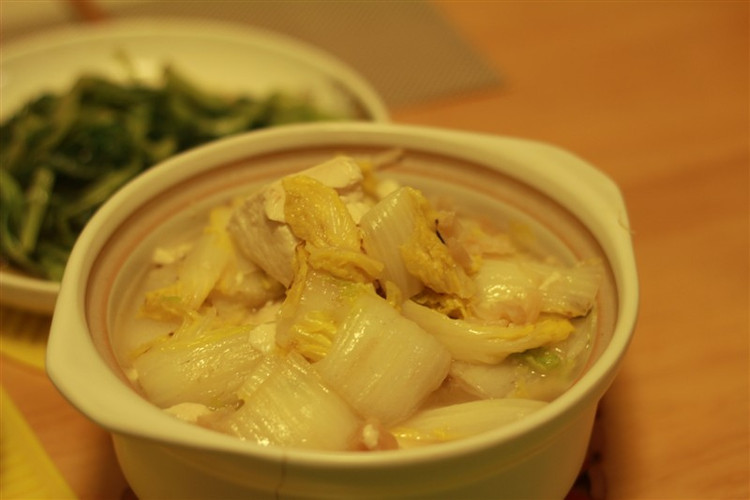 干贝豆腐炖白菜的做法