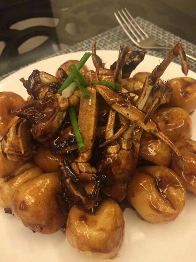 毛蟹炒年糕的做法图解3