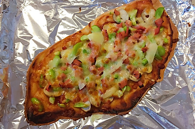 西葫芦烤肉蘑菇披萨