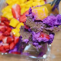 #带着美食出去浪#草莓芒果紫薯酸奶盒子蛋糕的做法图解7