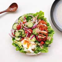 减脂餐辣味(番茄味)鸡胸肉水煮蛋生菜沙拉的做法图解5