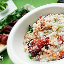 鸭骨砂锅粥 Duck Casserole Porridge