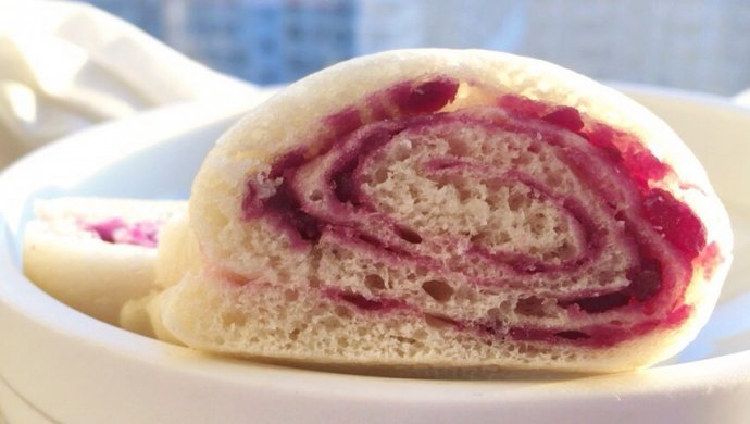 46期 牛奶紫薯盘龙馒头