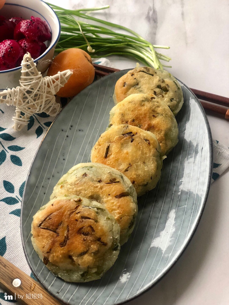 野葱米饼的做法