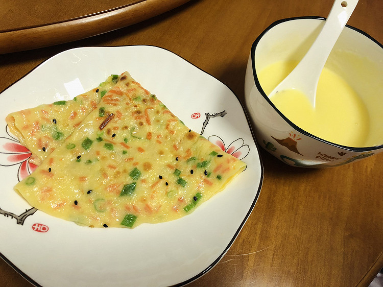 简单快手早餐饼+玉米汁，营养又健康的做法