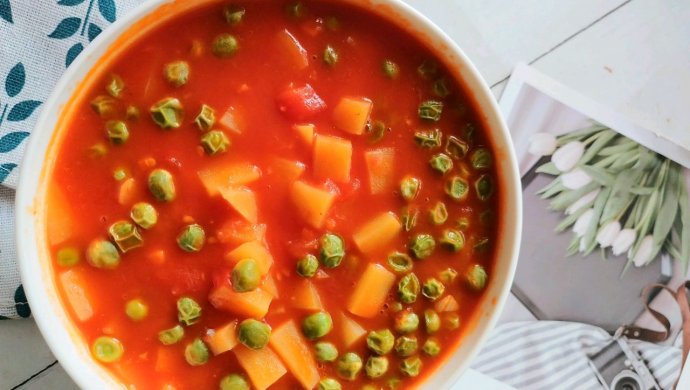 天气炎热吃点开胃的菜——番茄双豆