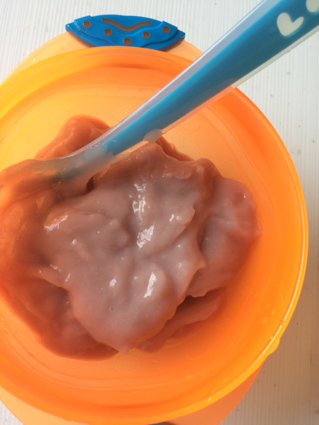 婴儿辅食-南瓜紫薯泥米粉的做法