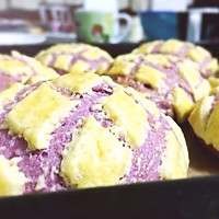 紫薯燕麦菠萝包的做法图解6