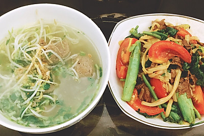 牛丸汤➕炒牛肉粿