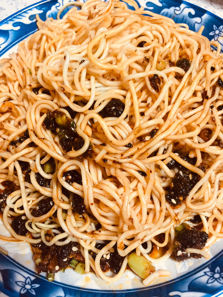 自制豆豉辣酱拌面的做法