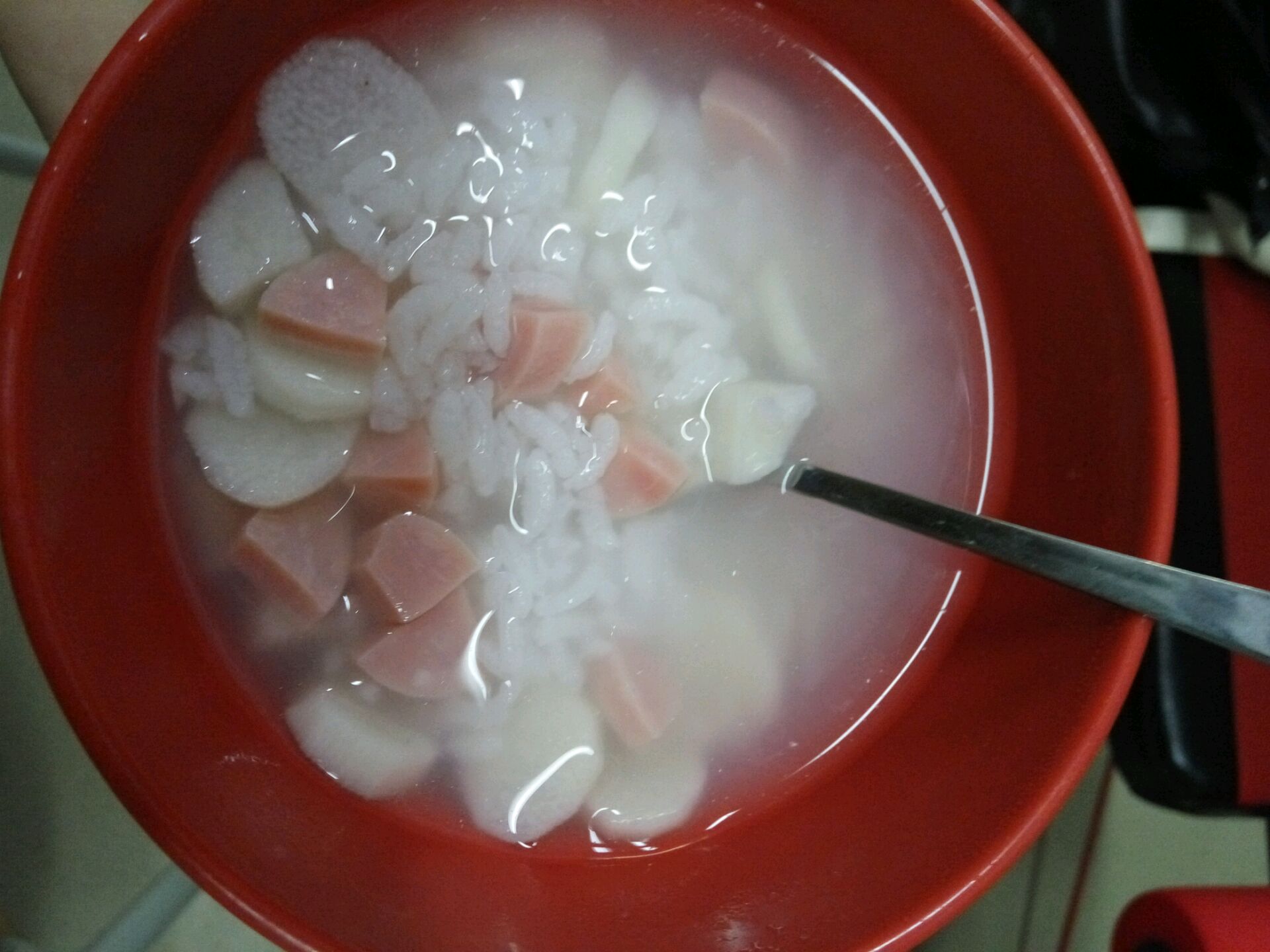 Chinese yam and ham congee