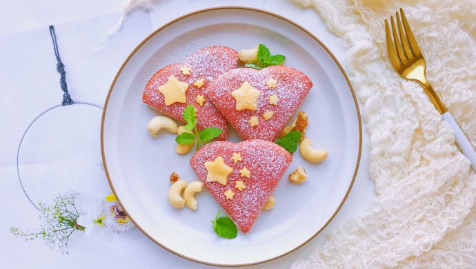 一颗爱国心—甜菜根华夫饼低卡版