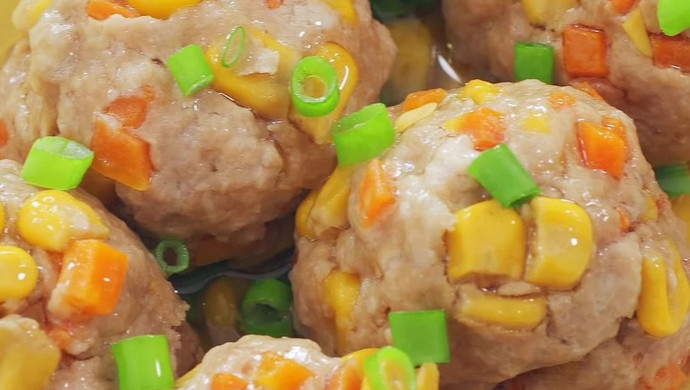 玉米蒸肉丸【宝宝辅食】