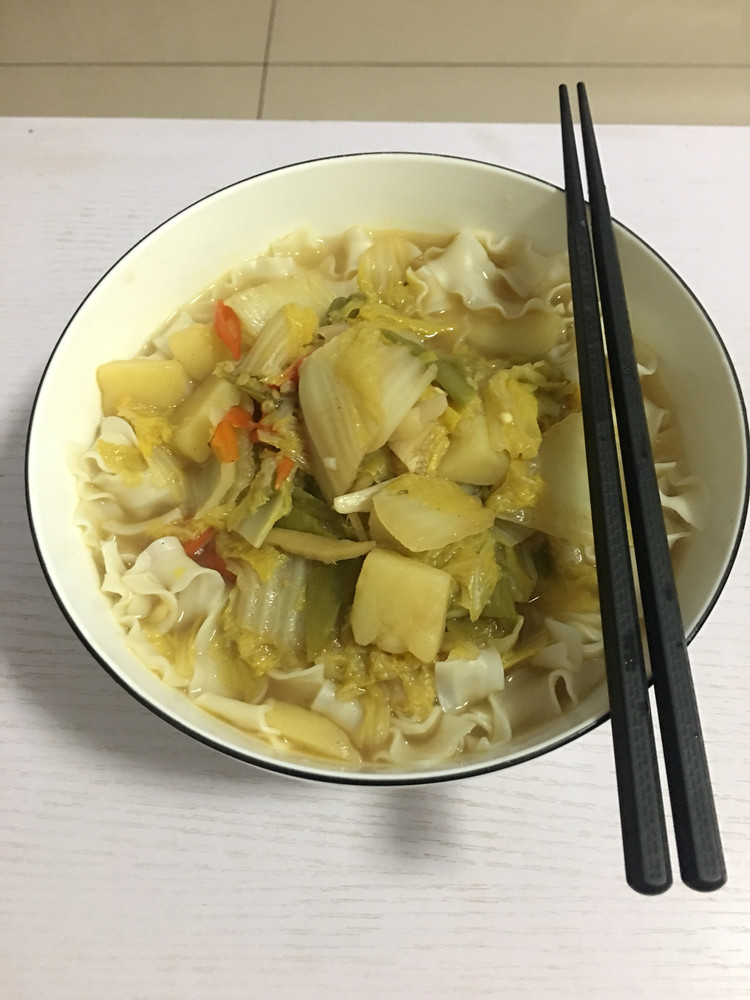 土豆白菜面的做法