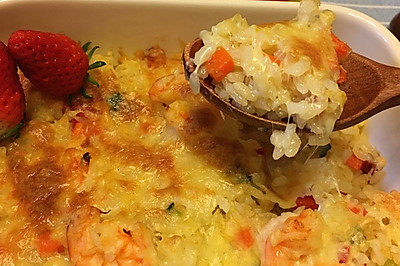 虾仁芝士焗饭