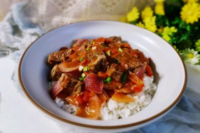 番茄牛肉面盖饭