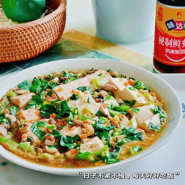 鲜香嫩滑，超费米饭的鸡蛋抱豆腐