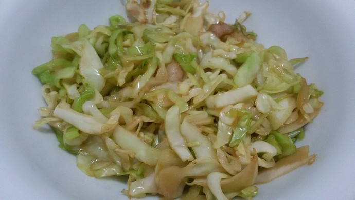 包菜炒肉，配粥的好菜