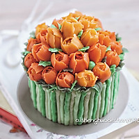 郁金香裱花蛋糕#相约MOF#的做法图解15