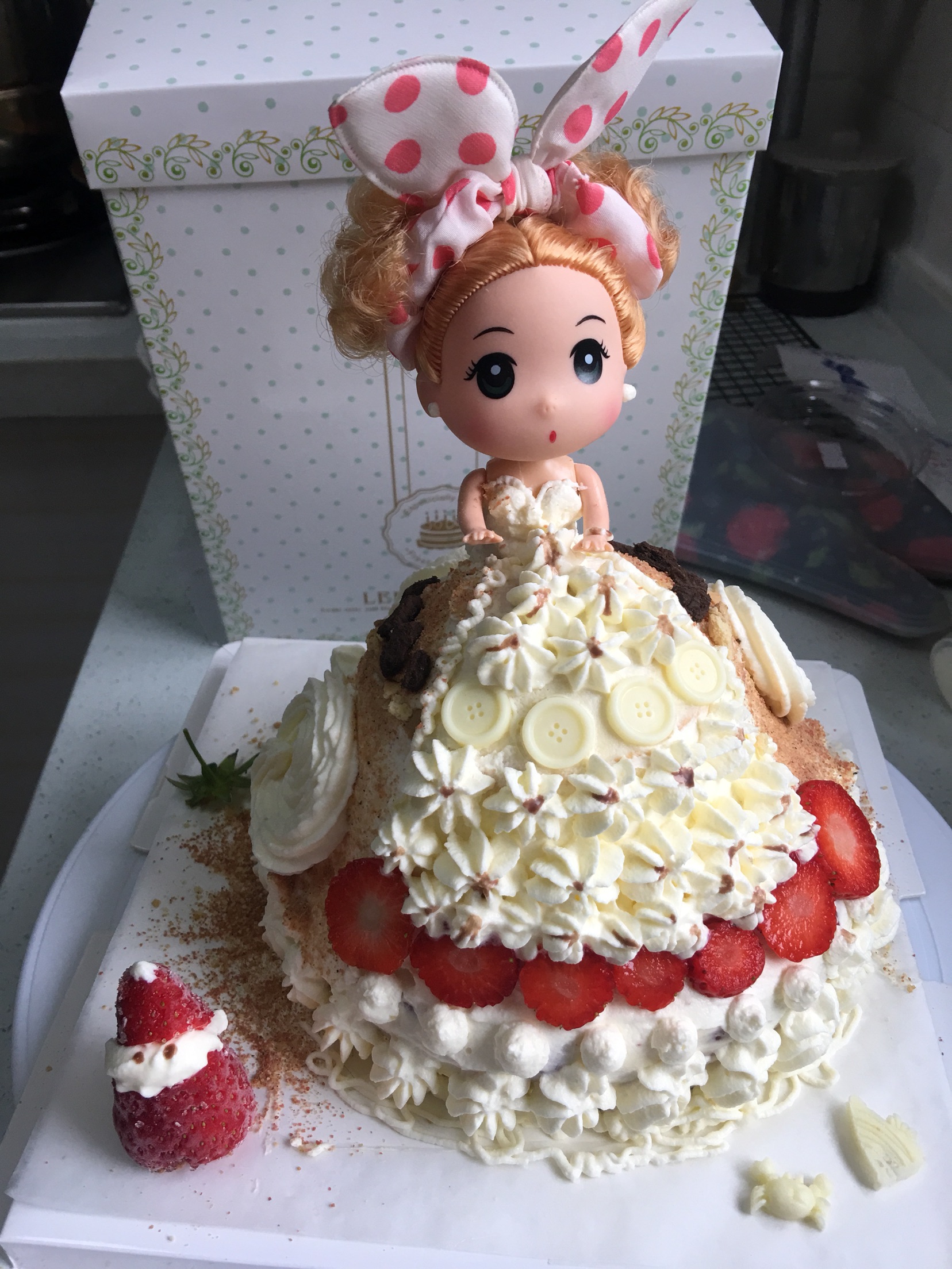 Confused baby birthday cake