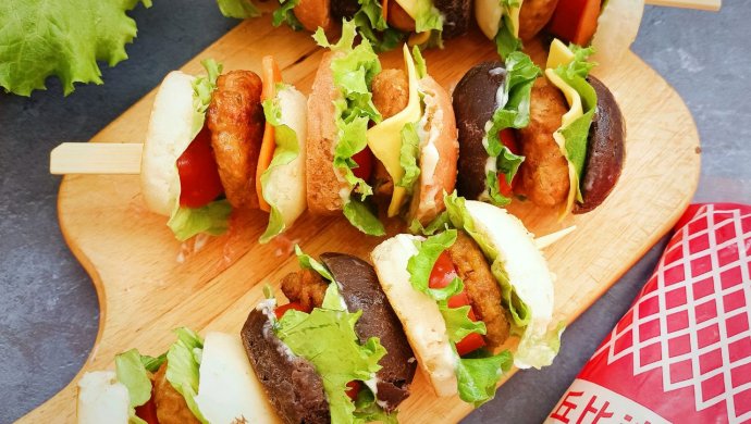 网红版迷你汉堡串串