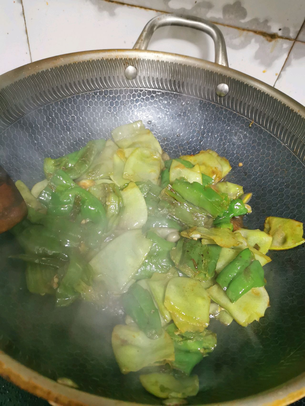 Stir fried lentils with pepper