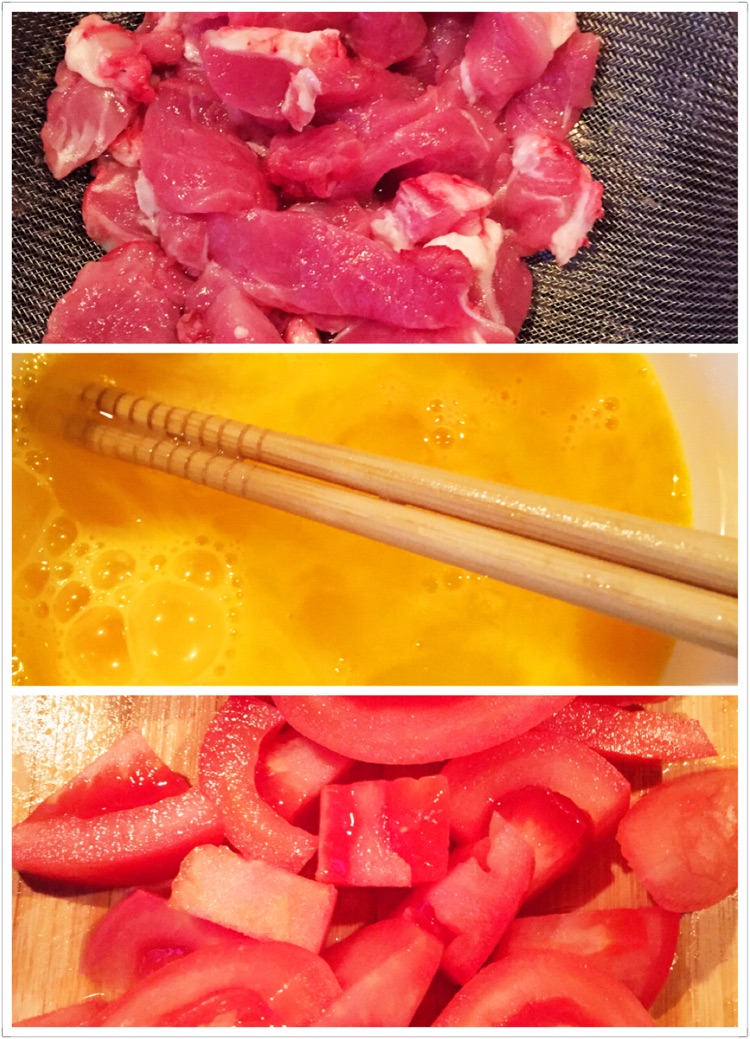#儿童下饭菜#番茄鸡蛋炒肉片的做法图解1