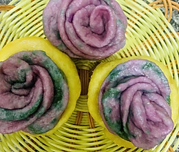 紫薯彩色玫瑰馒头的做法