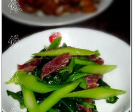 腊肠炒芥蓝的做法