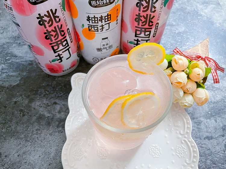 柠檬桃桃西柚气泡饮的做法