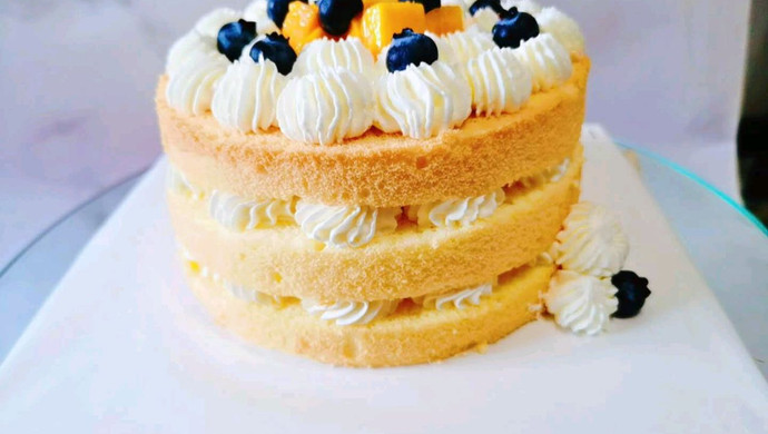 简单奶油蛋糕水果裸蛋糕