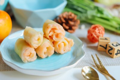 莴笋虾肉卷~宝宝辅食