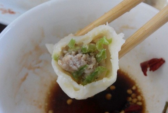 大辣椒猪肉饺子。