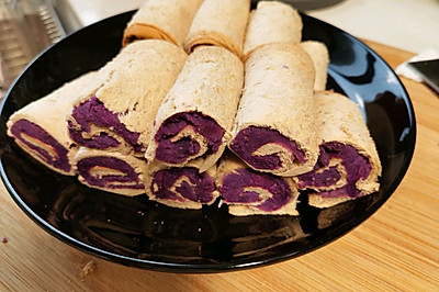 自制懒人紫薯土司卷